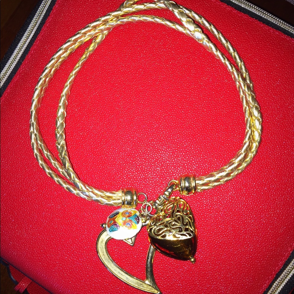 Gold necklace with 4 beautiful pendants
